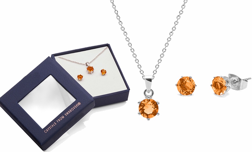 Image 11: Birthstone Necklace and Earrings Set with Crystals from Swarovski®