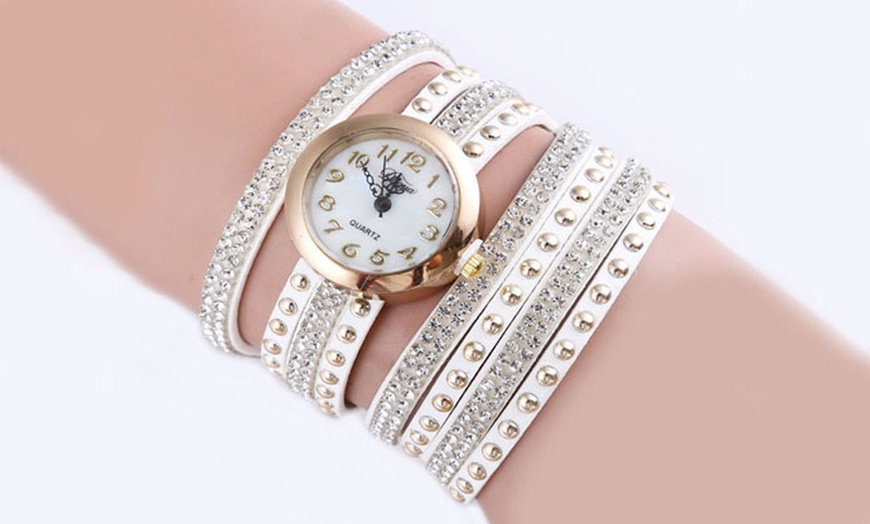 Image 1: Women's Wrap Watch made with Crystals from Swarovski®