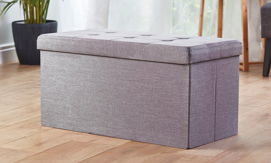 Image 23: Foldable Ottoman Storage Box