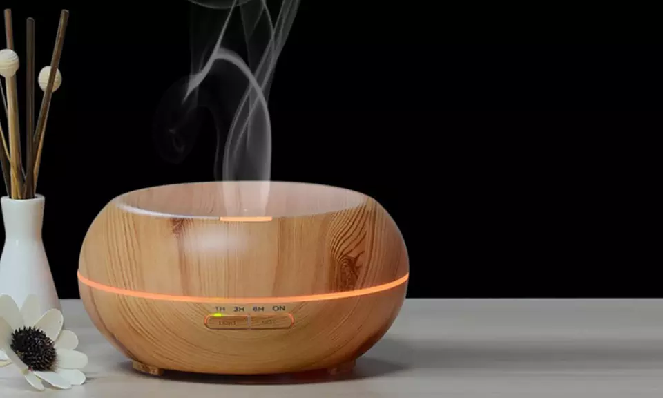 Ultraschall-Luftbefeuchter mit Aroma-Öl-Diffusor in Holzoptik inkl. Versand - Primary Image