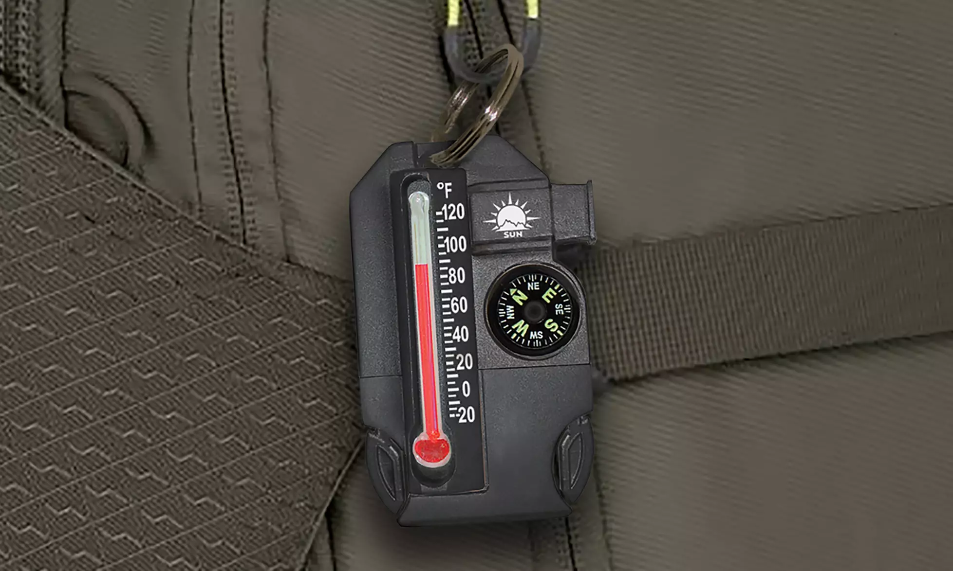 Sun Company Outsider 4-in-1 Survival Tool - Compass, Thermometer, Whistle, Fire Starter - Second Medium