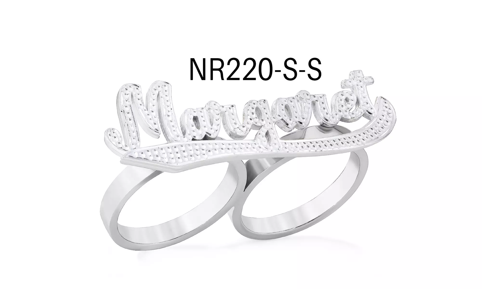 Double or Three-Finger Name Ring (Up to 75% Off). Four Options Available. - Primary Image