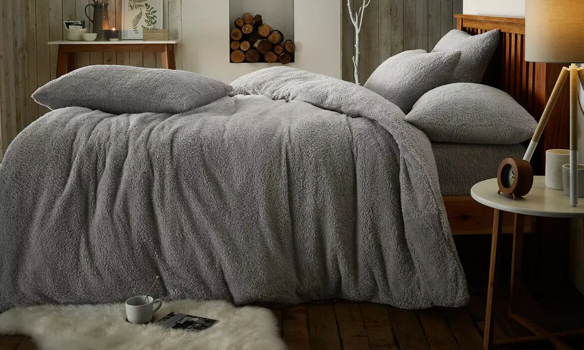 Gaveno Cavailia Fluffy Teddy Bear Fleece Thermal Soft Duvet Cover Set