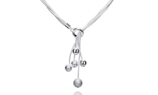 Sterling Silver 5 Sphere Drop Necklace