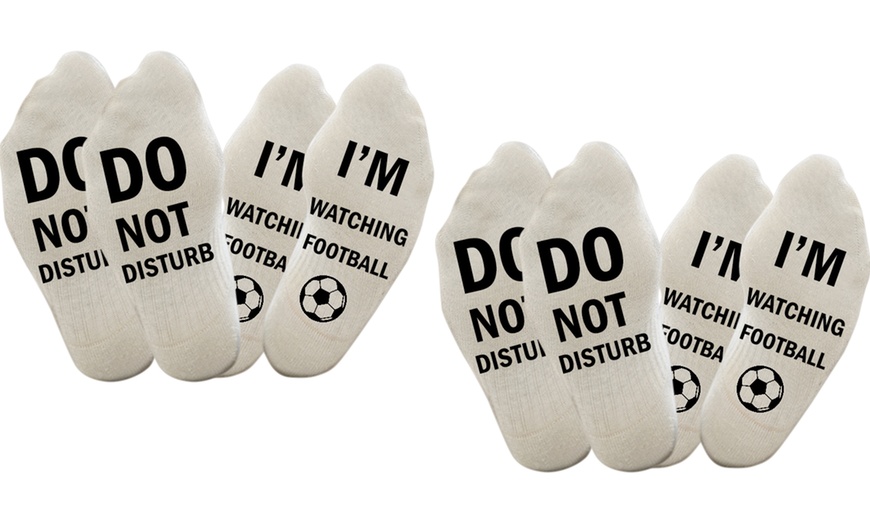 Image 3: Do Not Disturb Football Socks