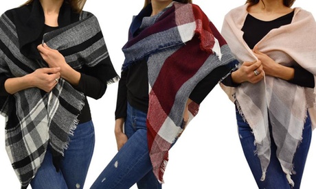 1 o 2 sciarpe da donna oversize misto lana disponibili in 3 colori