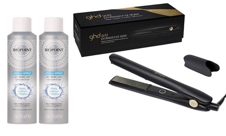 Piastra GHD New Gold Professional Styler + 2 Acqua spray Biopoint 200 ml