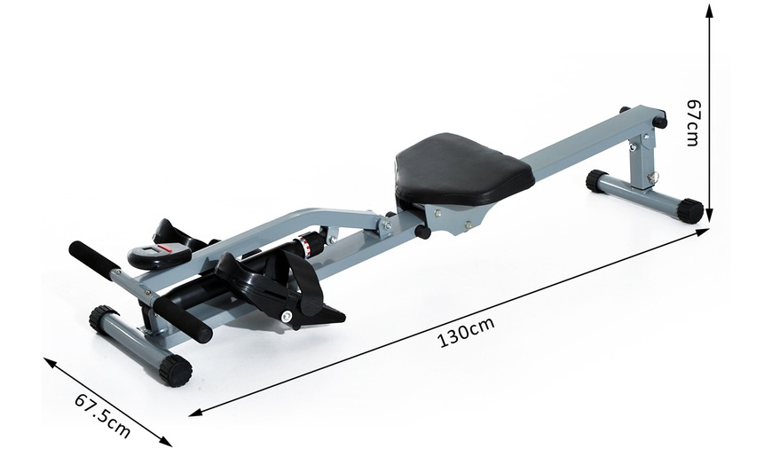 Image 6: HomCom Rowing Machine Cardio Workout Training