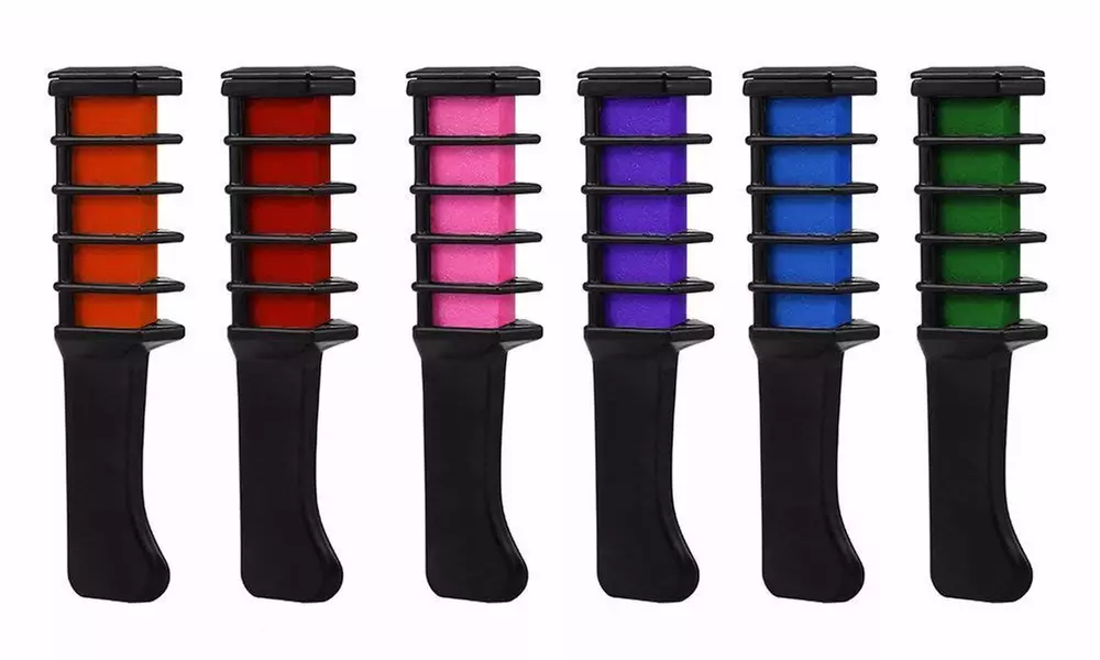 Lot de 6 peignes à craie pour cheveux Glamza - Primary Image