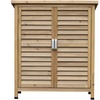 Image 9: Outsunny Wooden Garden Storage Sheds in Grey or Natural Wood