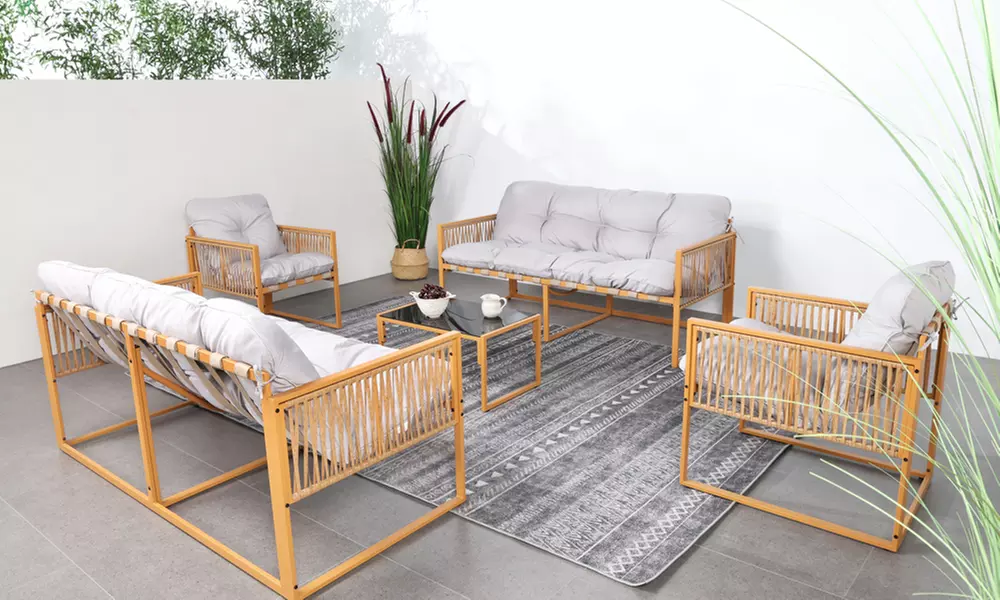 Salon de jardin Kocoon 4, 5 ou 8 places effet rotin, modèle "Forli"