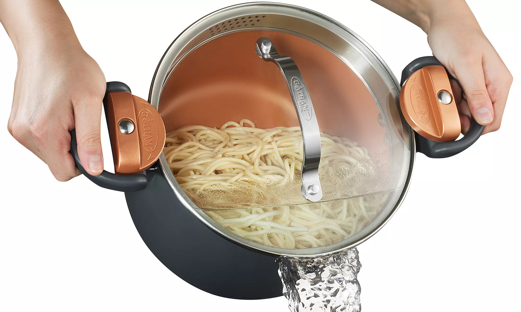 Gotham Steel Pasta Pot with Glass Lid and Non-Stick Ti Cerama - Primary Image