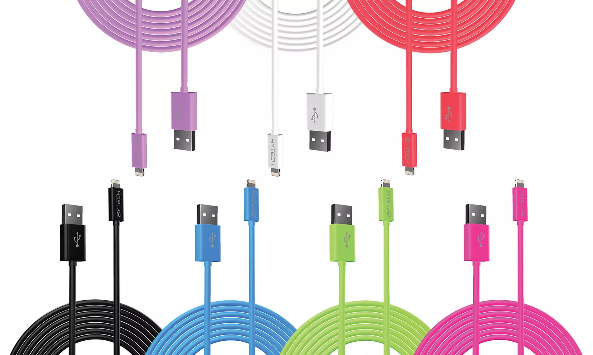 Bytech 10Ft. Apple-Certified Lightning Cable for iPhone (1-, 2-, or 3-Pack) - Primary Image