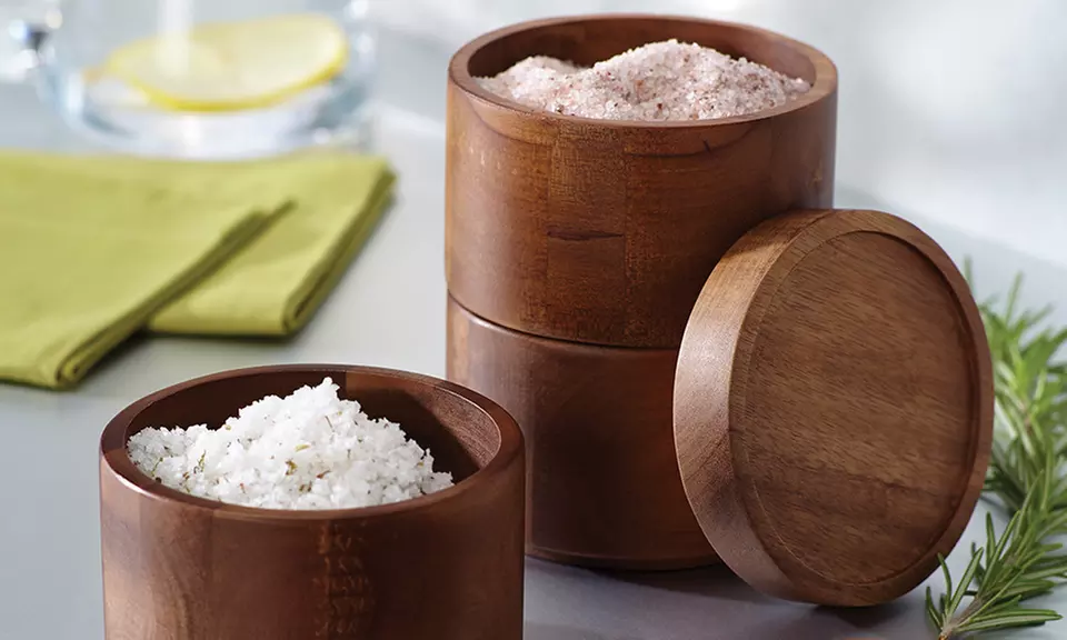 Rachael Ray 3-Tier Wooden Stacking Salt Box - Primary Image