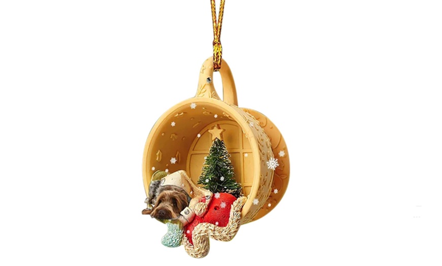 Image 13: Christmas Puppy Sleeping Hanging Ornament