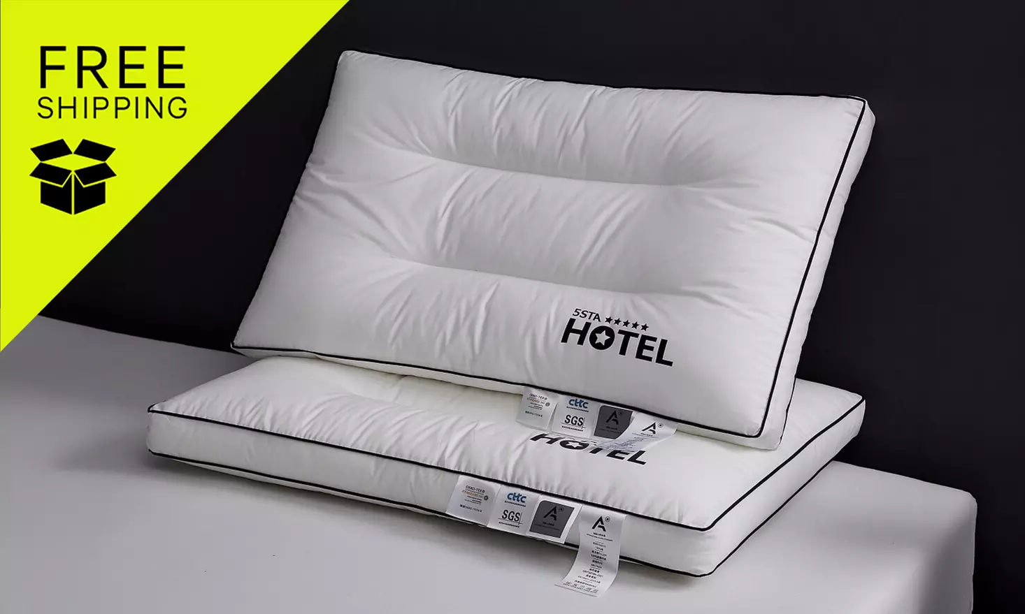 100% Cotton Five Star Hotel Pillow 2 Pack Set