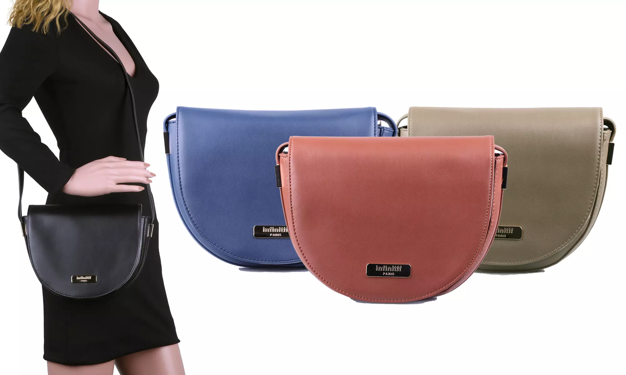 Sac bandoulière en similcuir de la marque Infinitif Paris, modèle Catesete - Primary Image