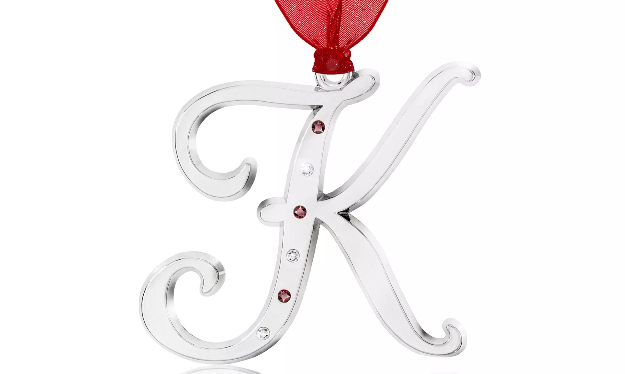 Silvertone Initial Ornaments