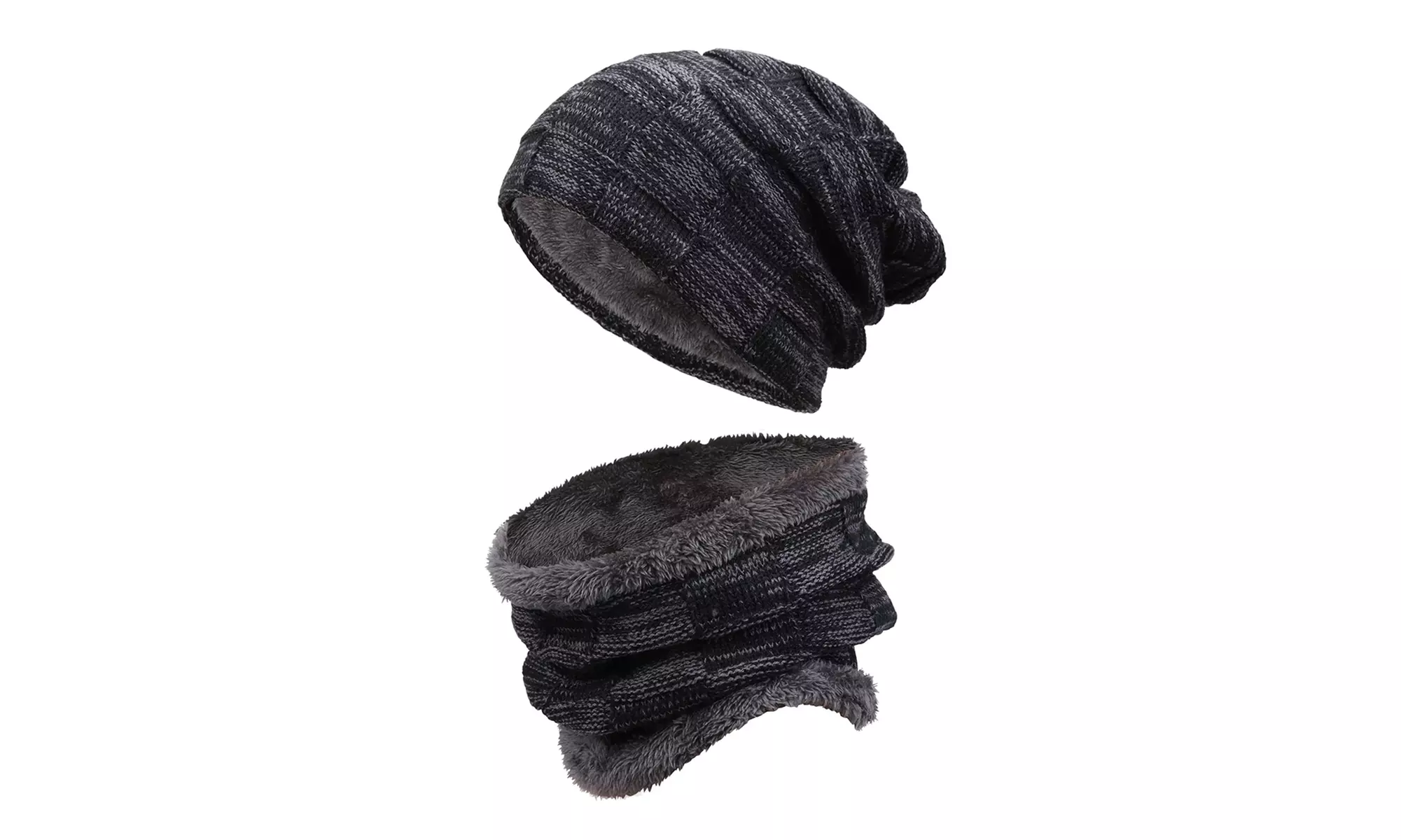 1x oder 2x Beanie oder Set mit Beanie & Schal mit Fleece-Innenseite