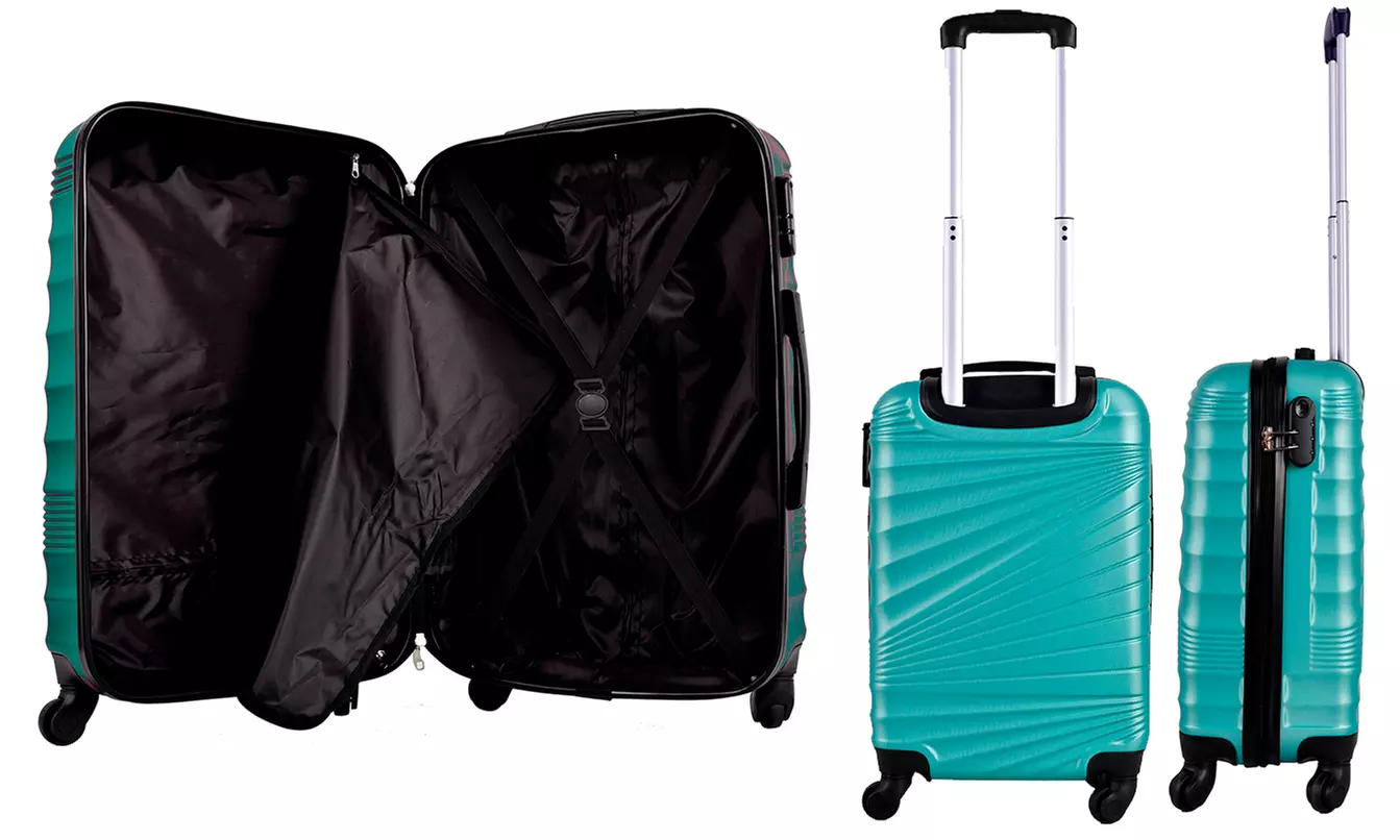 EcoTraveler Teleskopgriff Kofferset; 60% recyceltes ABS