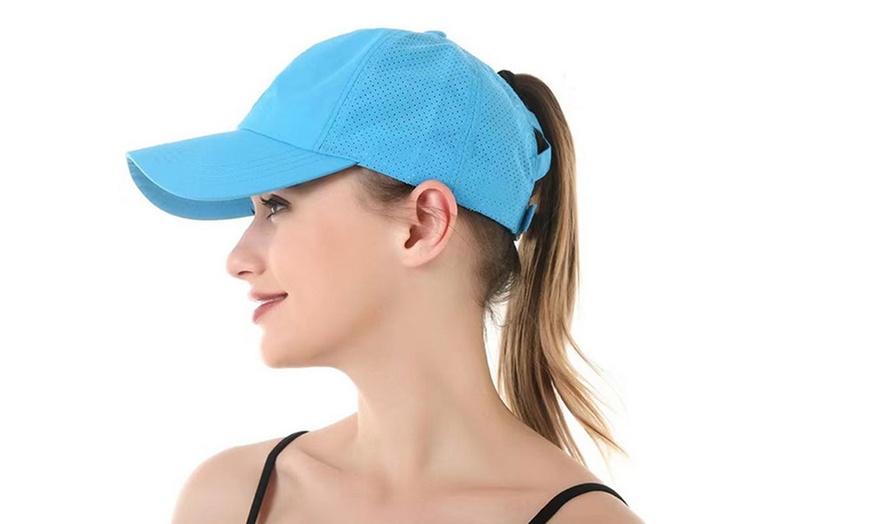 Image 17: Women's Criss-Cross Ponytail Baseball Cap