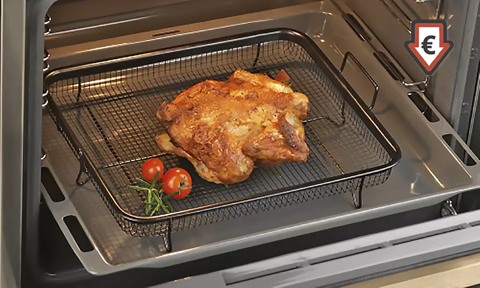 GourmetMaxx Grillkorb für Heißluft-Backöfen in Schwarz - Primary Image