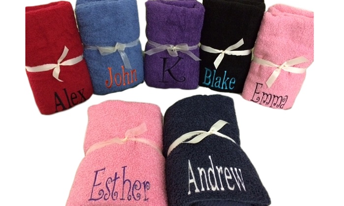 beach towel with name embroidered