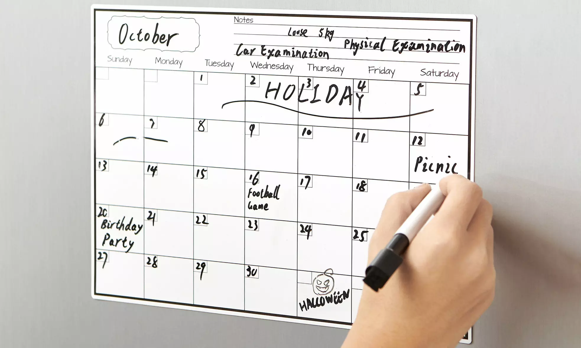 One, Two or Four Fridge Magnet Monthly Calendar Planners with Marker Pens - Primary Image