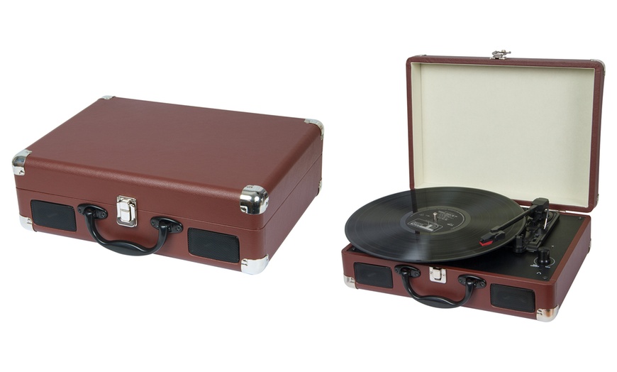 Image 8: Retro Briefcase Turntable