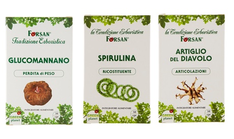 2 o 3 confezioni di integratori Forsan disponibili in 3 varianti