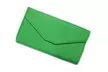 Bolso cartera de sobre elegante; marrón/verde, múltiples ranuras, compartimento con cremallera para monedas - Second Medium