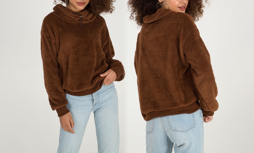 Image 4: QED London High Neck Teddy Jumper