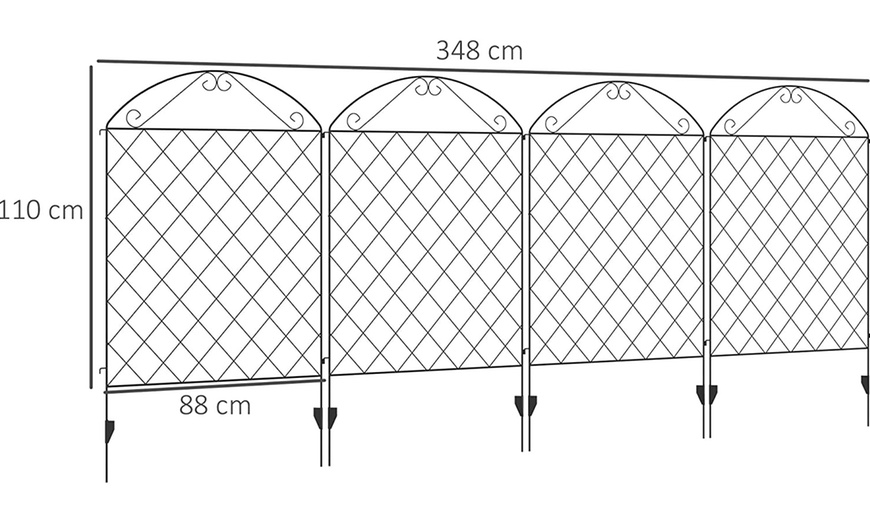Image 8: Outsunny Decorative Garden Fence
