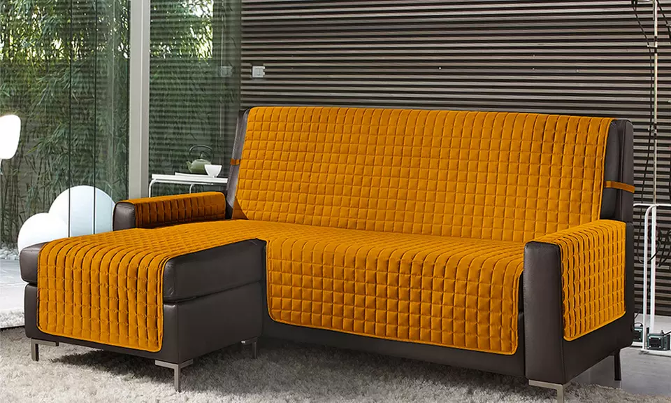 Gesteppter Sofabezug mit Halbinsel