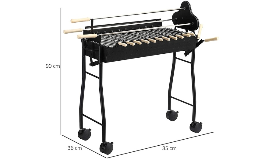 Image 8: Outsunny Rotisserie BBQ Grills