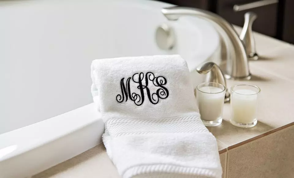 Two or Four Monogrammed Hand Towels from Qualtry (Up to 85% Off)   - Primary Image