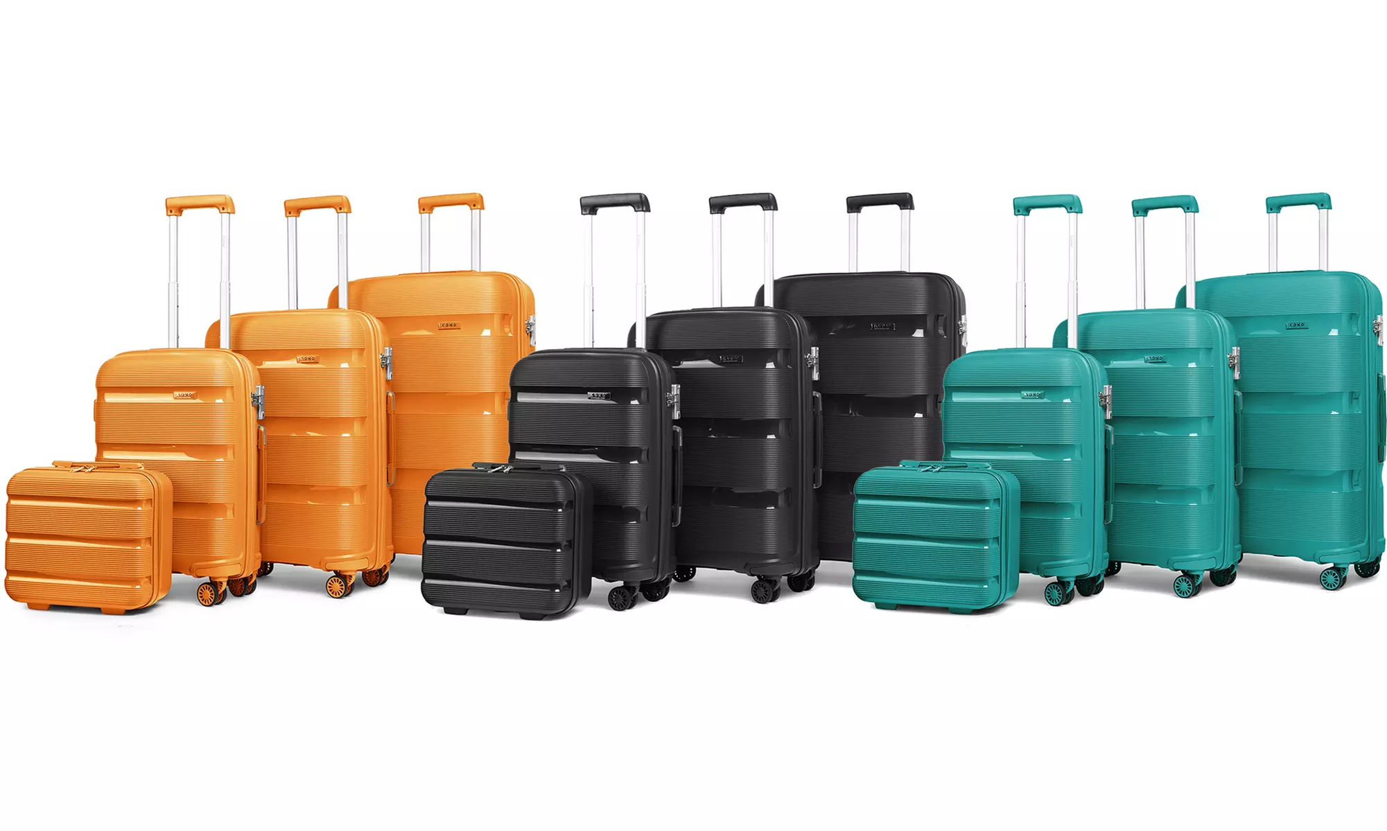 Kono One to Four Piece Colourful Hard Shell Set With TSA Lock