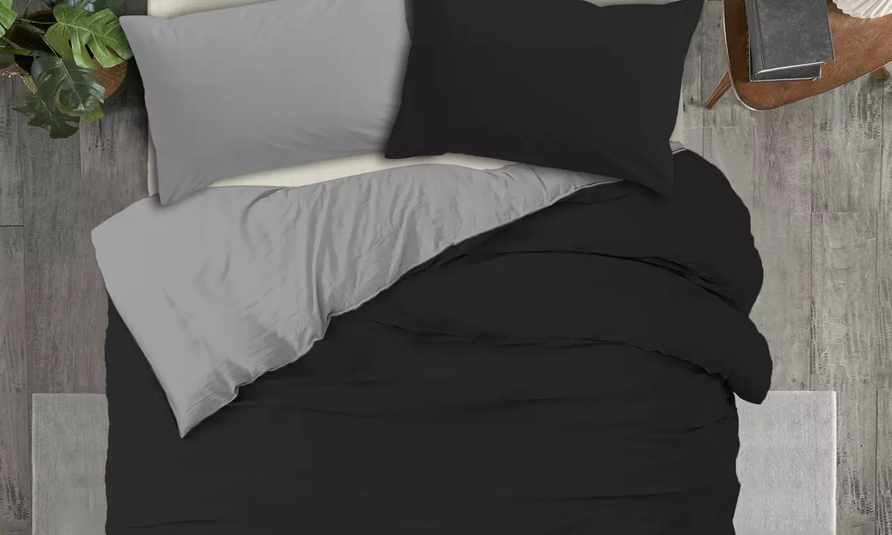 Copripiumini in microfibra Made in Italy, bicolore