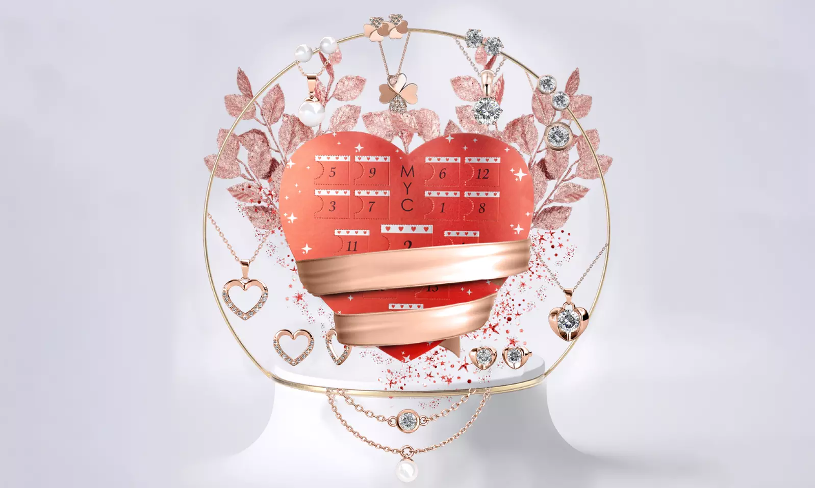 1 o 2 calendari dell'Avvento con 14 gioielli in cristallo