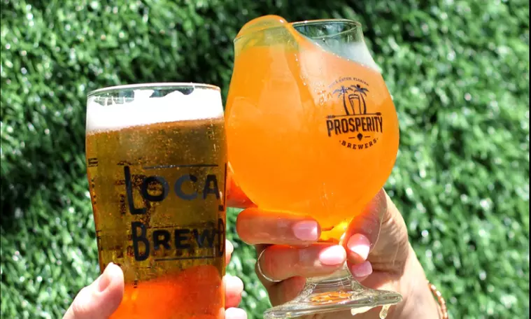 Beer Flight and Choice of Take-Home 32oz Crowler or 6-Pack at Prosperity Brewers (Up to 39% Off) - Primary Image