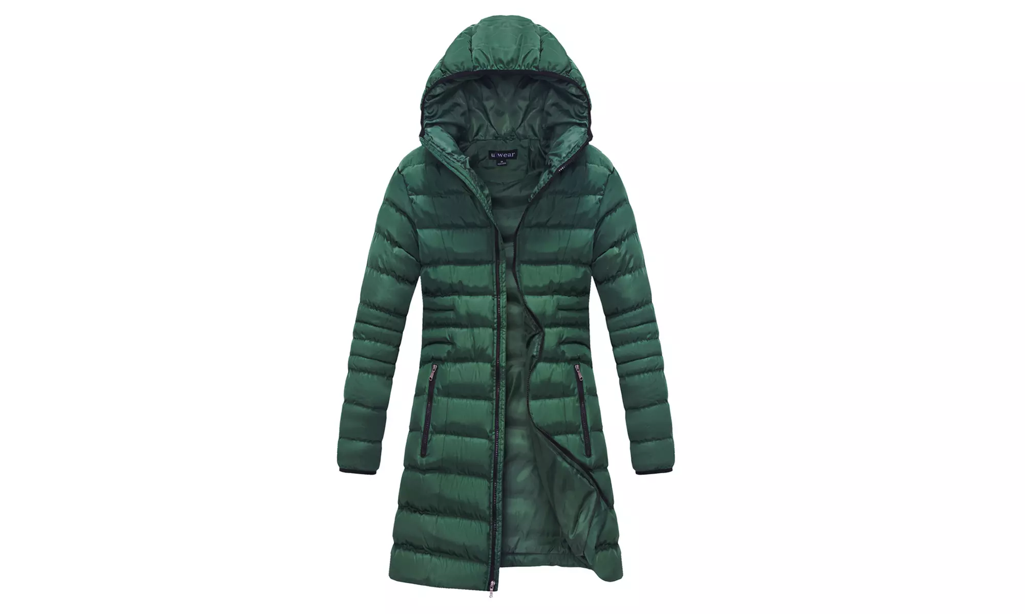 u2wear Essentials Women's Zip Front Hooded Puffer Coat (Size 3X) - Second Medium