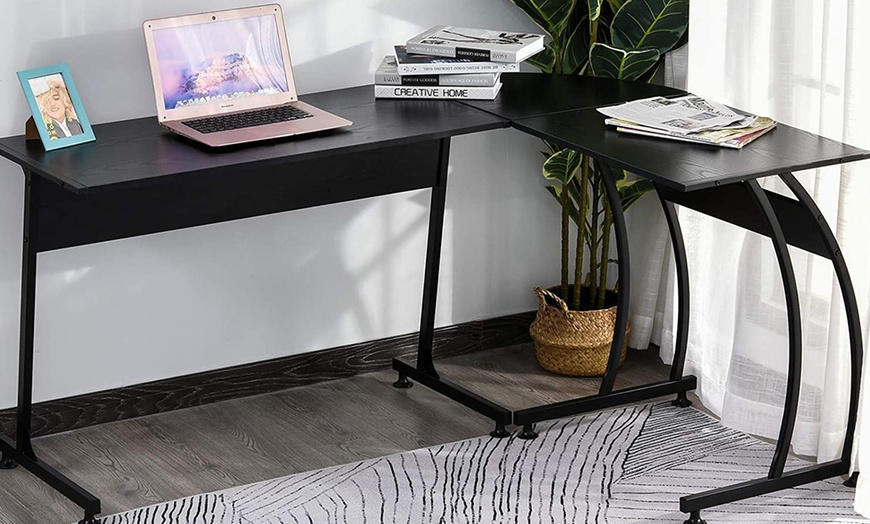 Image 2: HomCom Corner Desk