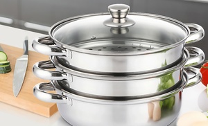 3-Tier Stainless Steel Steamer Pot