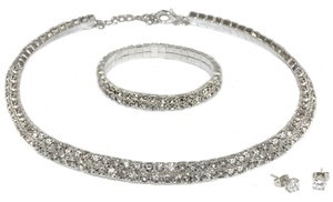 Double-Row Jewellery Set Made with Crystals from Swarovski®