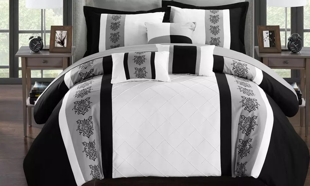 Chic Home Pintuck Color Block Comforter Set (8- or 10-Piece) - Second Medium
