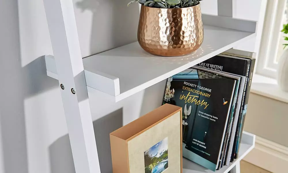 Three or Five Tier Storage Ladder Shelves