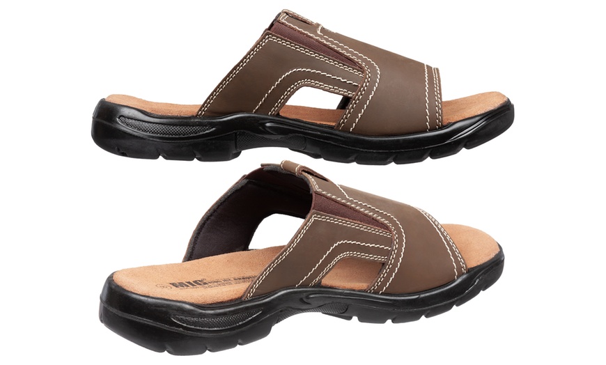 Image 16: Men's Slip-On Leather Sandals