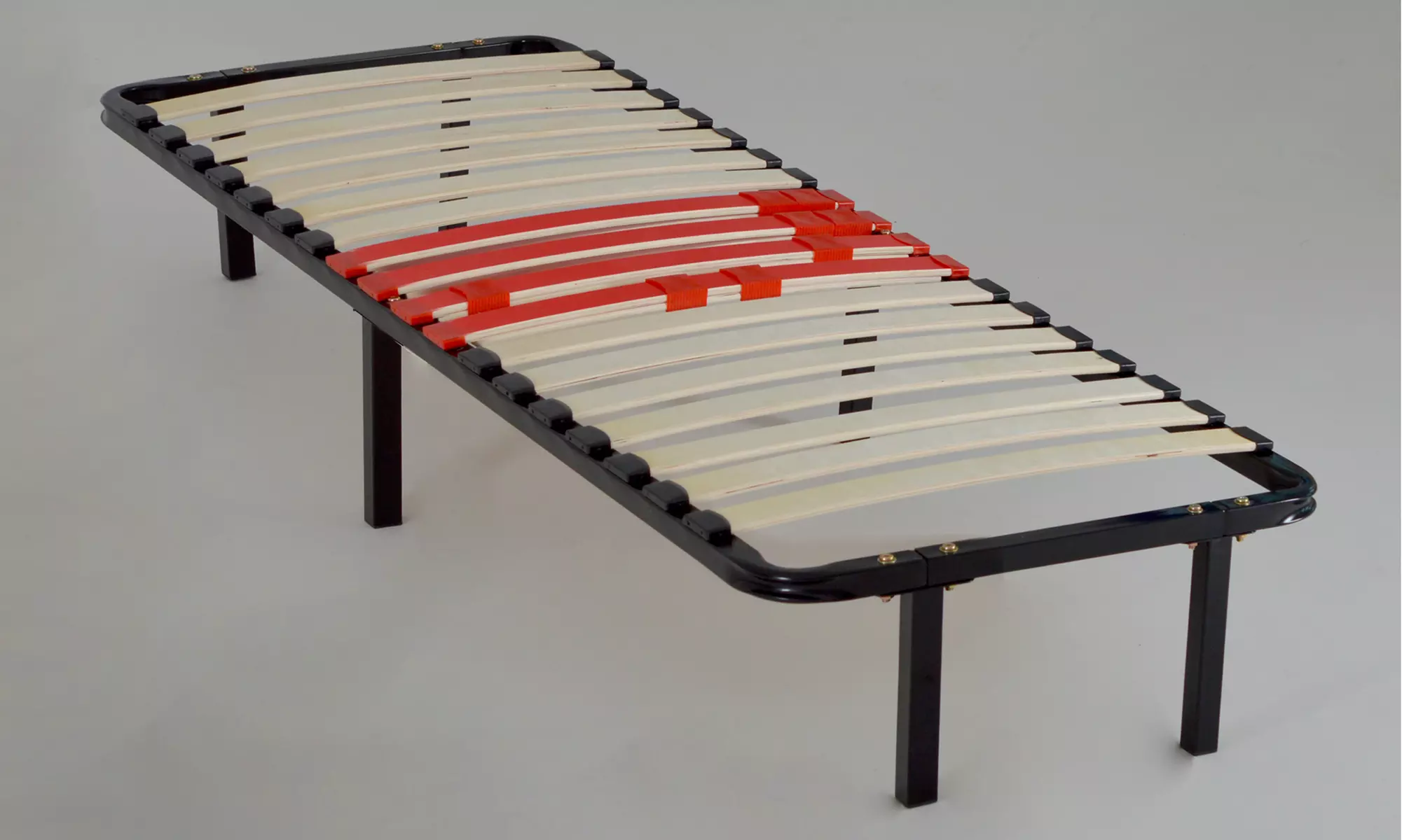 Sommier cadre à lattes morphologiques en métal