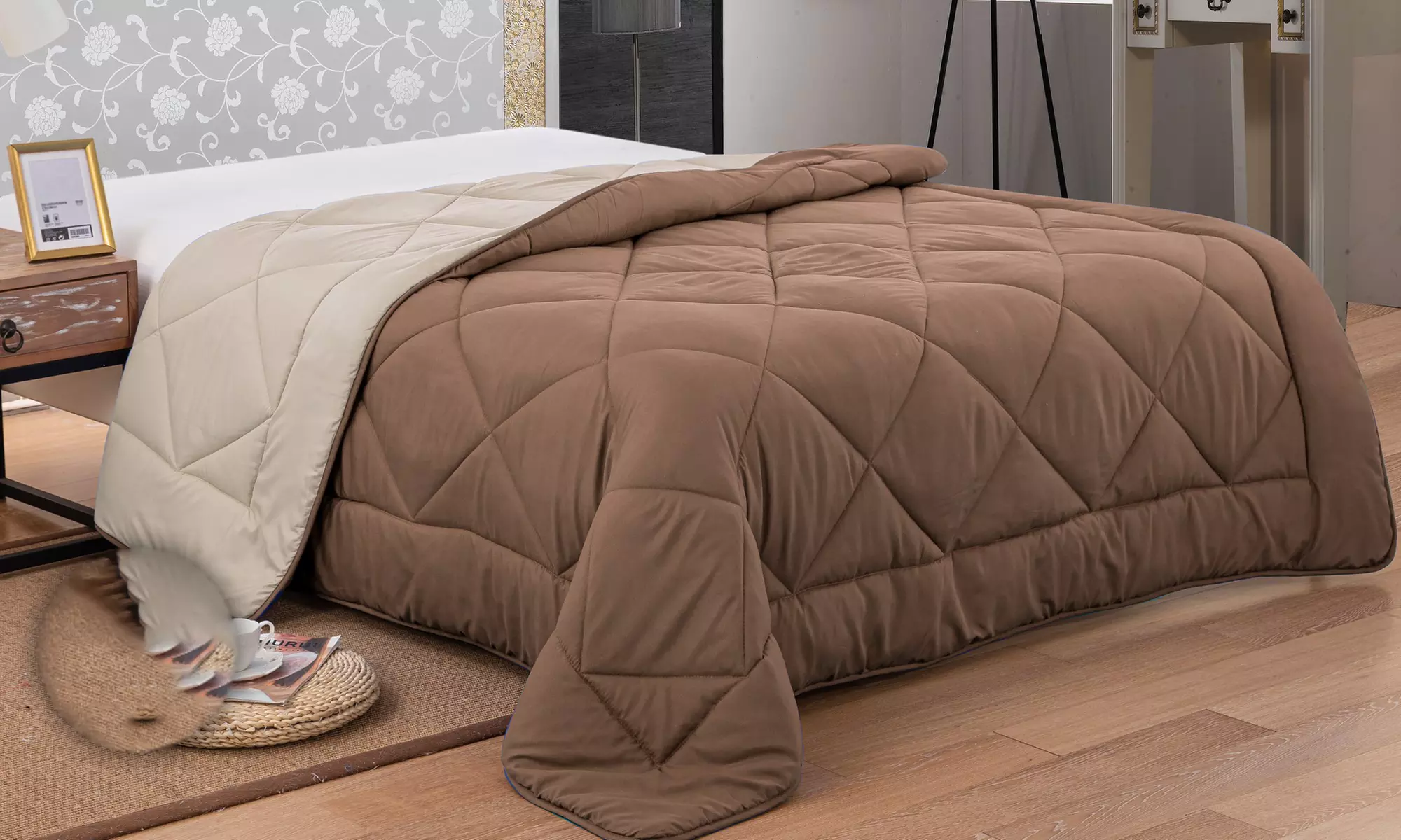 Tweekleurig microvezeldekbed van Herzberg