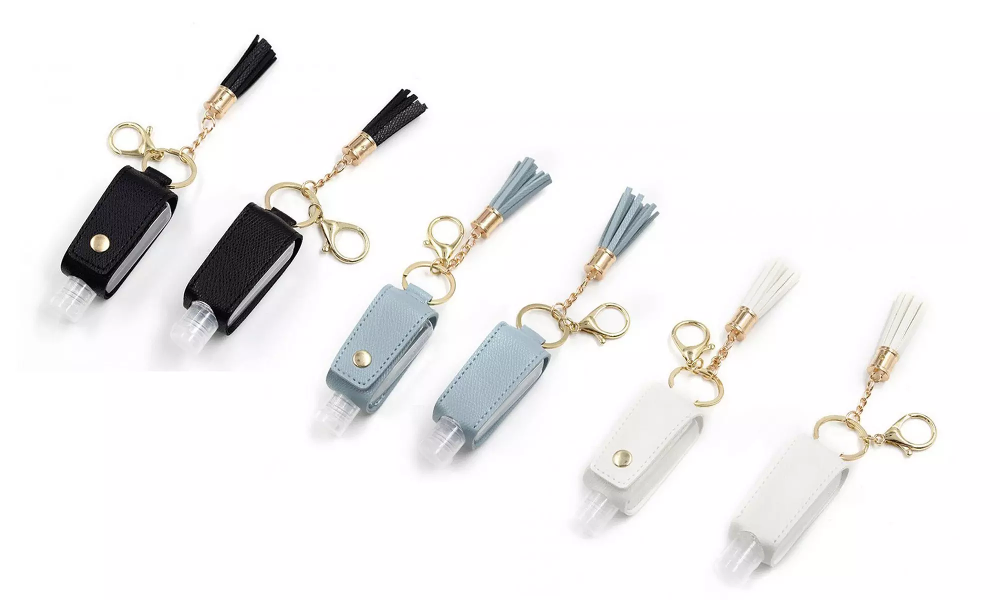 Lot de 2 bouteilles porte-clés de voyage pour gel hydroalcoolique - Primary Image